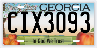 GA license plate CIX3093