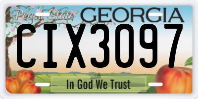 GA license plate CIX3097