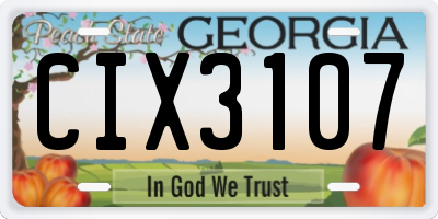 GA license plate CIX3107
