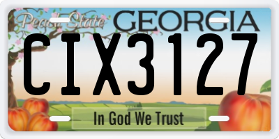 GA license plate CIX3127