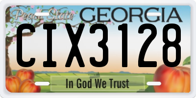 GA license plate CIX3128