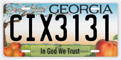 GA license plate CIX3131