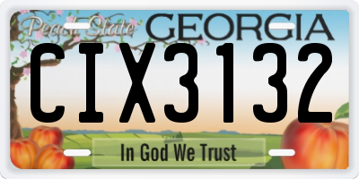 GA license plate CIX3132