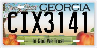 GA license plate CIX3141