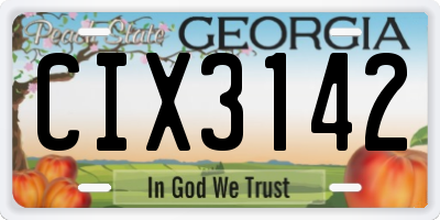 GA license plate CIX3142