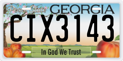 GA license plate CIX3143