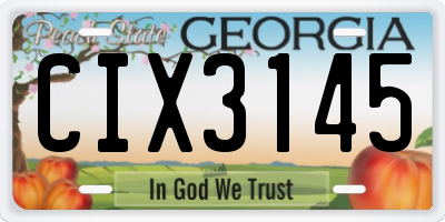 GA license plate CIX3145