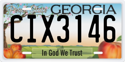GA license plate CIX3146