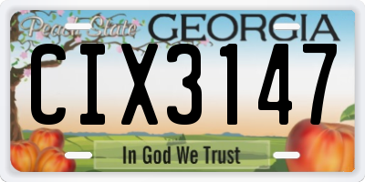 GA license plate CIX3147