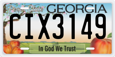 GA license plate CIX3149