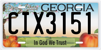 GA license plate CIX3151