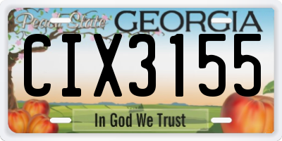 GA license plate CIX3155