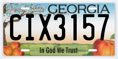 GA license plate CIX3157