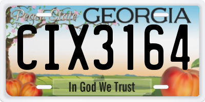 GA license plate CIX3164