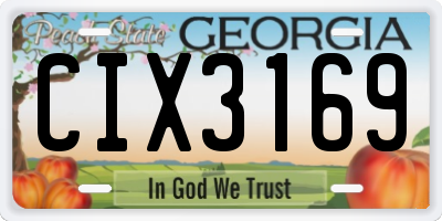 GA license plate CIX3169