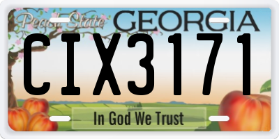GA license plate CIX3171