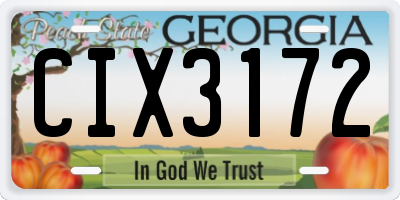 GA license plate CIX3172