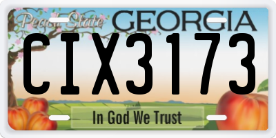 GA license plate CIX3173