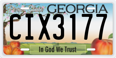 GA license plate CIX3177
