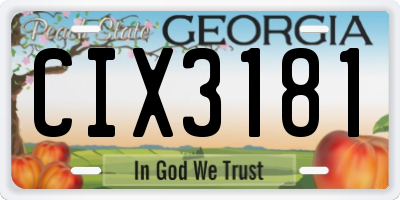 GA license plate CIX3181