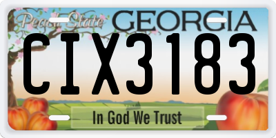 GA license plate CIX3183