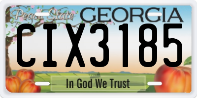 GA license plate CIX3185