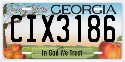 GA license plate CIX3186