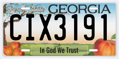 GA license plate CIX3191