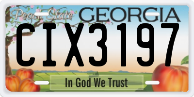 GA license plate CIX3197