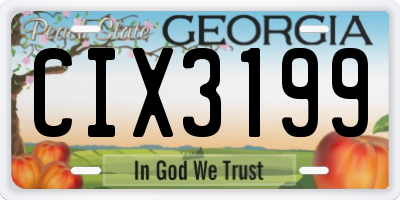 GA license plate CIX3199