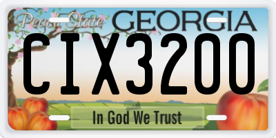 GA license plate CIX3200