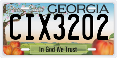 GA license plate CIX3202