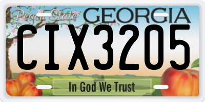 GA license plate CIX3205