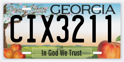 GA license plate CIX3211