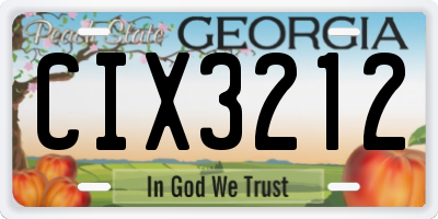 GA license plate CIX3212