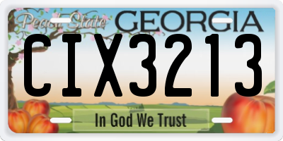 GA license plate CIX3213