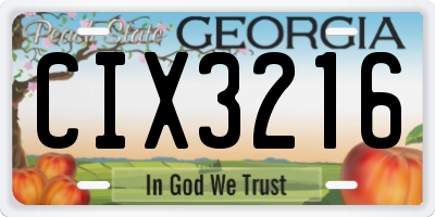 GA license plate CIX3216