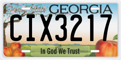 GA license plate CIX3217