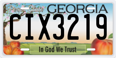 GA license plate CIX3219
