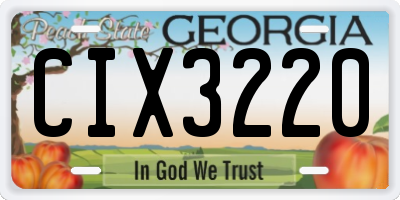 GA license plate CIX3220