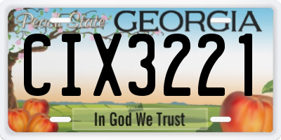 GA license plate CIX3221