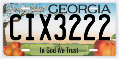 GA license plate CIX3222