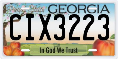 GA license plate CIX3223