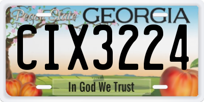 GA license plate CIX3224