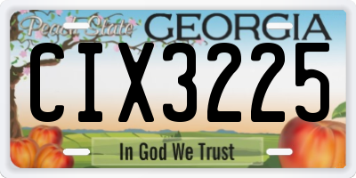 GA license plate CIX3225
