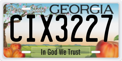 GA license plate CIX3227