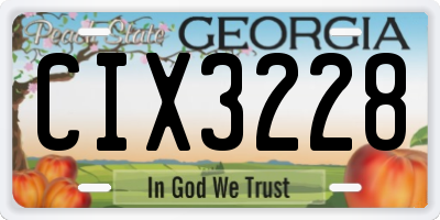 GA license plate CIX3228