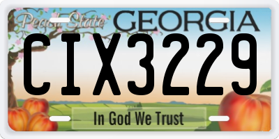 GA license plate CIX3229