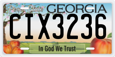 GA license plate CIX3236