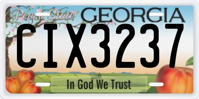 GA license plate CIX3237